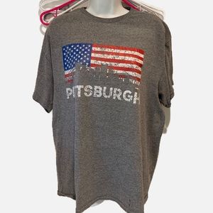 Tee-shirt, American flag & Pittsburg.  Size large.  By Delta